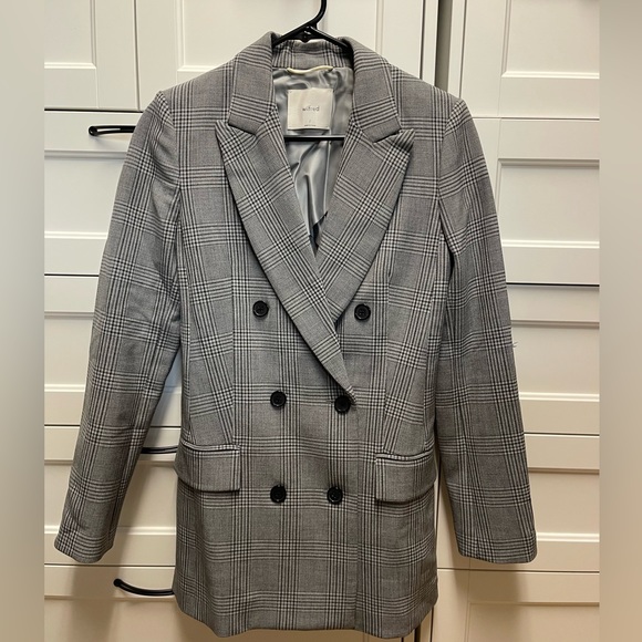 Aritzia Wilfred Blazer - Gray w/ Black Check Blazer - Picture 1 of 2
